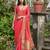 red ethnic motifs zari silk blend designer saree