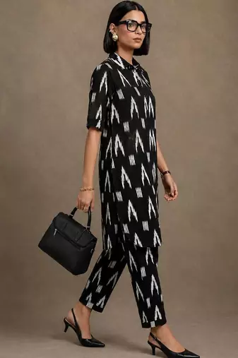 structured printed cotton kurta sets