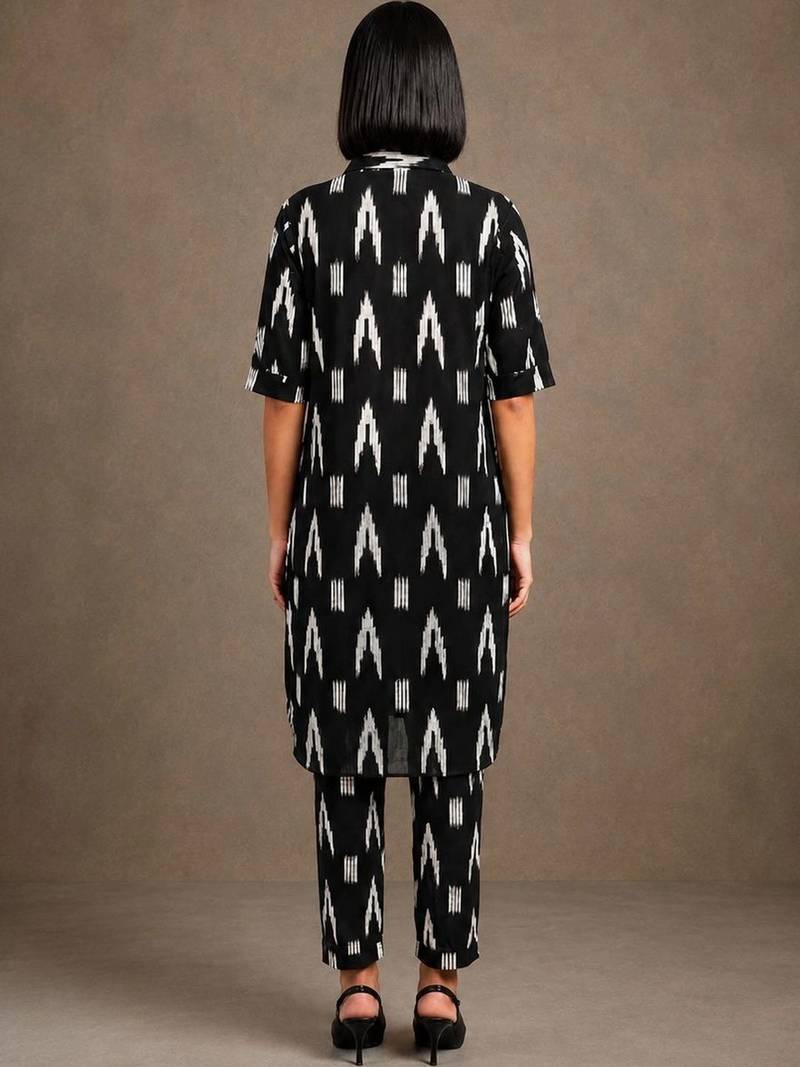structured printed cotton kurta sets