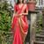 red ethnic motifs zari silk blend designer saree