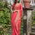 red ethnic motifs zari silk blend designer saree