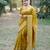 mustard silk blend saree