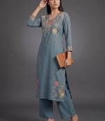 tailored women embroidered kurta with palazzos