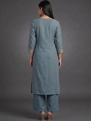 tailored women embroidered kurta with palazzos 2