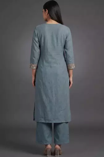 tailored women embroidered kurta with palazzos
