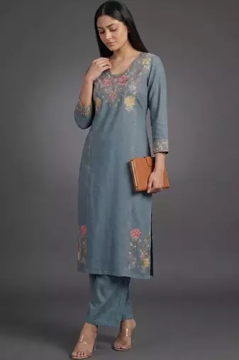 tailored women embroidered kurta with palazzos