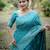blue silk blend designer saree