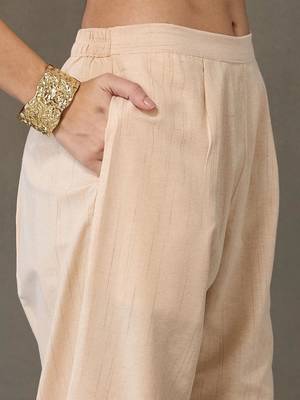 structured women embroidered kurta with trousers 4