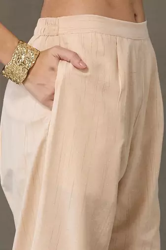 structured women embroidered kurta with trousers