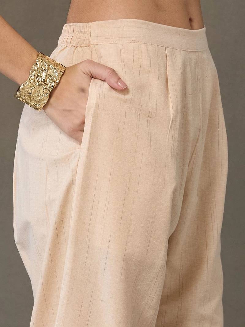 structured women embroidered kurta with trousers