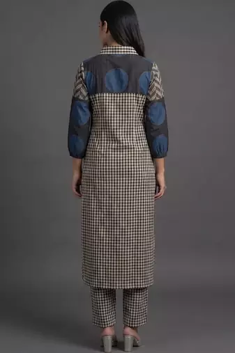 tailored women printed kurta with trousers