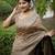 beige silk blend saree