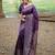 purple ethnic motifs silk blend handloom saree