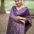 purple ethnic motifs silk blend handloom saree