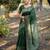 green silk blend saree