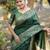 green silk blend saree
