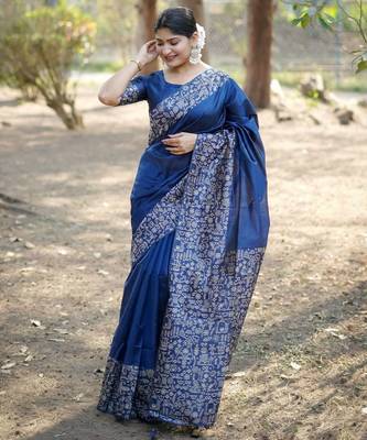 navy_blue silk blend saree 1