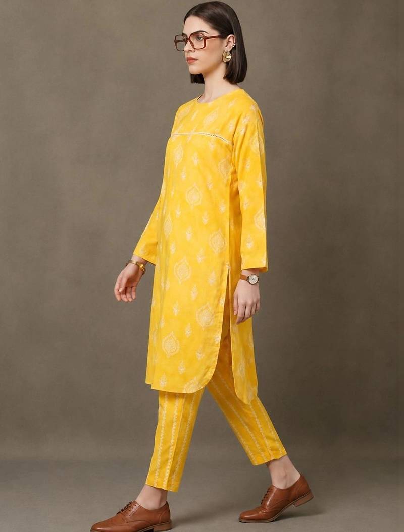 formal printed a-line kurta sets