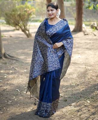 navy_blue silk blend saree 2