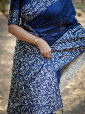 navy_blue silk blend saree 4