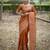 orange silk blend saree