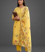workwear women printed kurta with trousers with dupatta