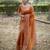 orange silk blend saree