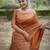orange silk blend saree