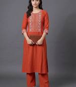 structured women embroidered kurta with trousers