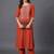 structured women embroidered kurta with trousers