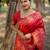 red silk blend saree