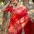 red silk blend saree