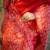 red silk blend saree