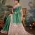 green ethnic motifs ready to wear saree with unstitched blouse piece