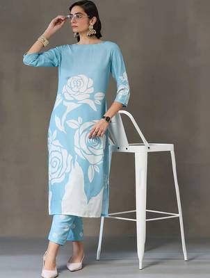 formal women printed kurta with trousers 1