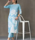 formal women printed kurta with trousers