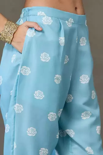 formal women printed kurta with trousers