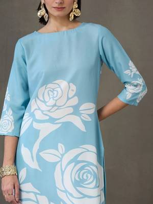 formal women printed kurta with trousers 5