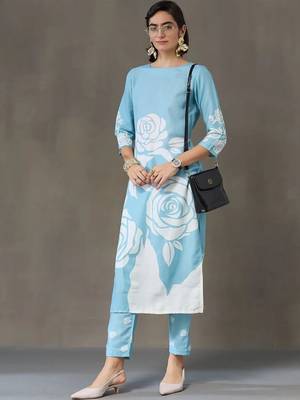 formal women printed kurta with trousers 6