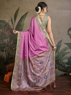 lavender ethnic motifs saree 3