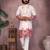 Light pink heavy linen cotton embroidery sequence work premium designer only kurta