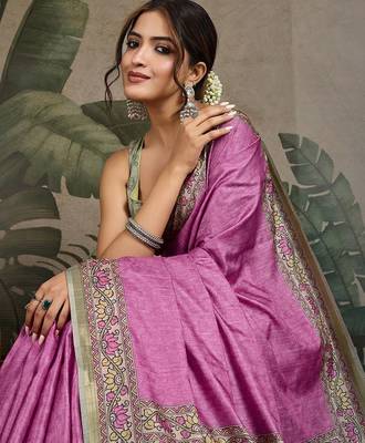 lavender ethnic motifs saree 5