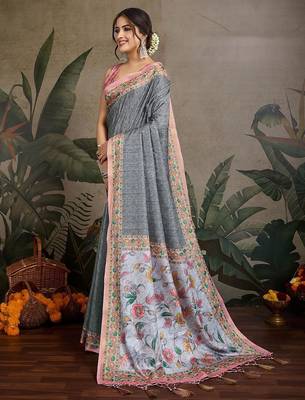 grey printed saree 2