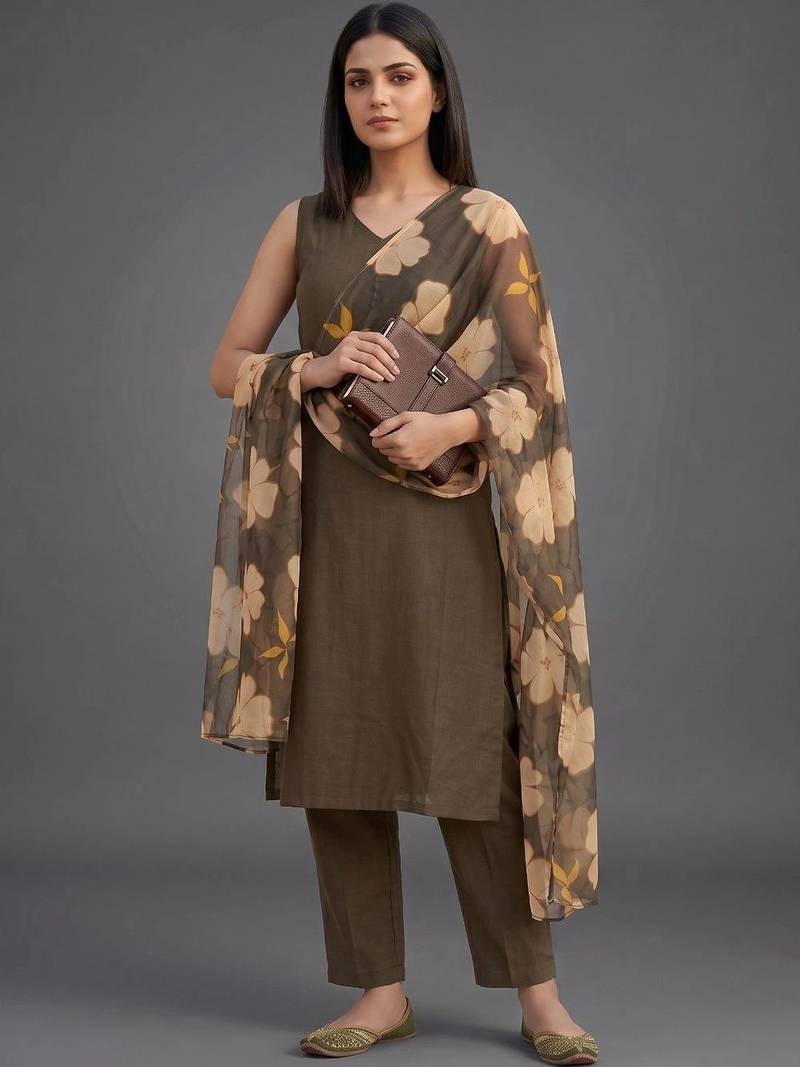 tailored women kurta with trousers with dupatta