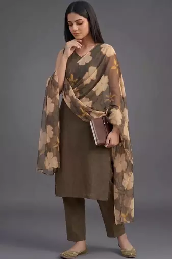 tailored women kurta with trousers with dupatta