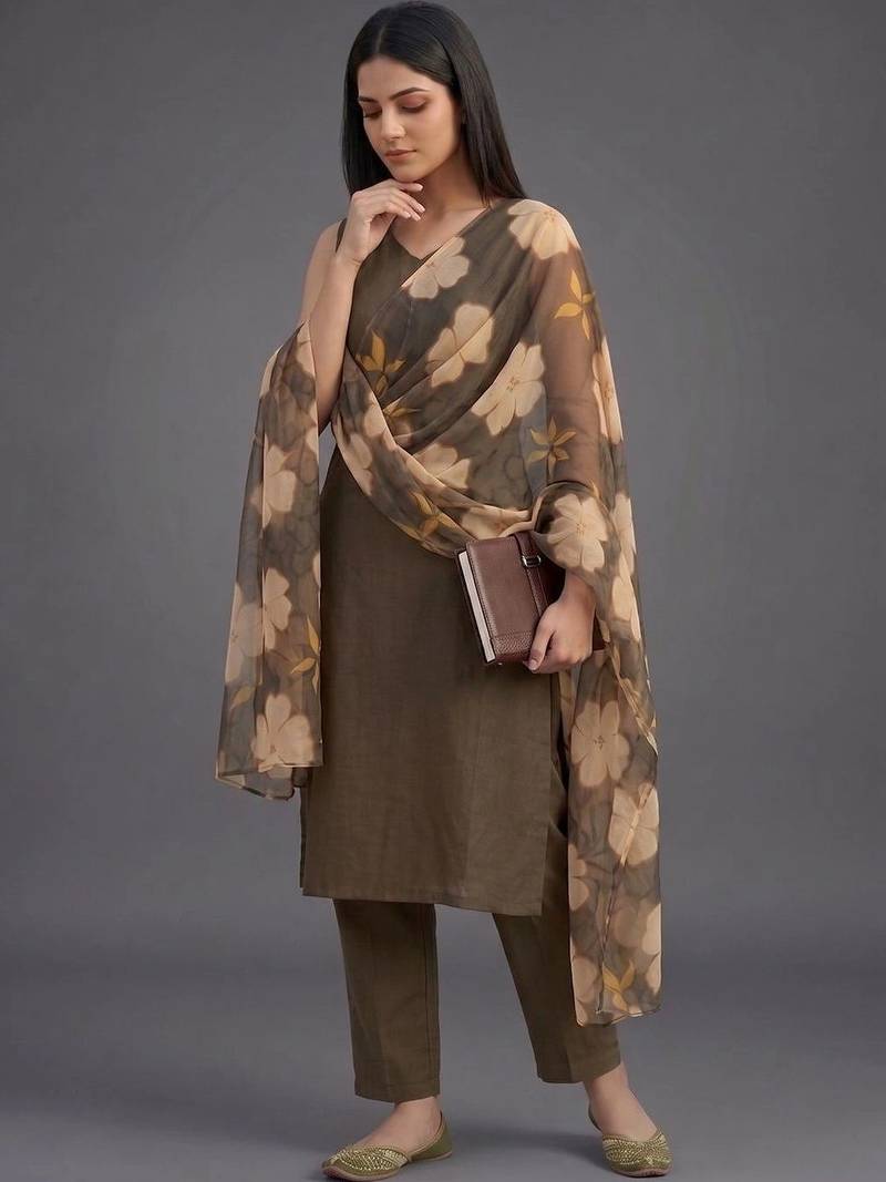 tailored women kurta with trousers with dupatta