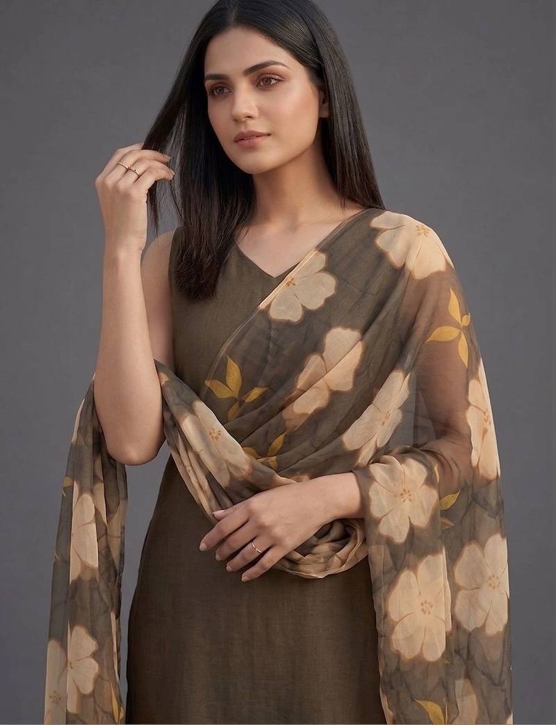 tailored women kurta with trousers with dupatta