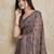 coffee ajrak block art silk handloom saree  with tassels