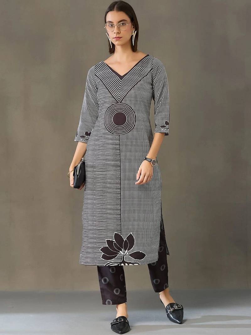 everyday workwear women printed kurta with palazzos