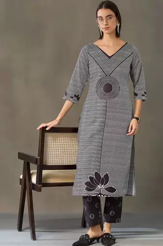 everyday workwear women printed kurta with palazzos